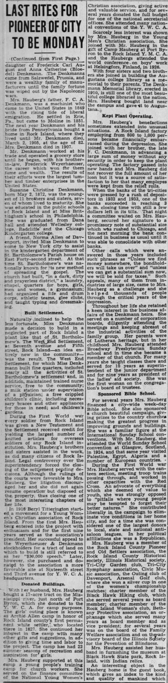 Susanne's obituary